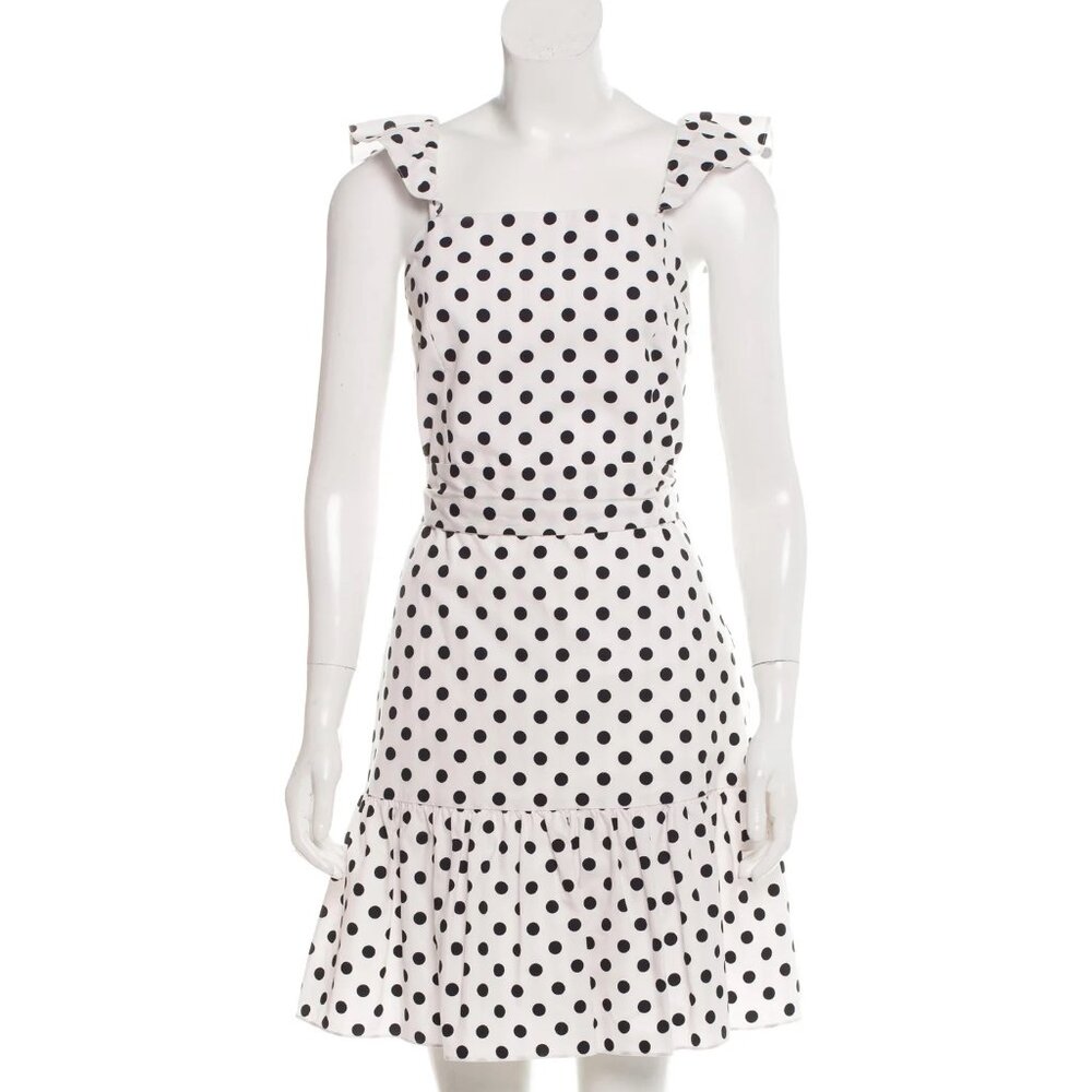 Alice + Olivia Cap Sleeve Polka-Dot Mini Dress